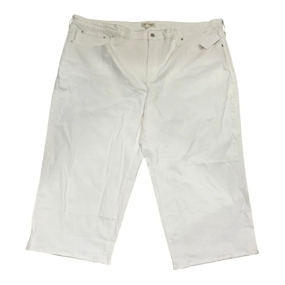 Madewell White The Perfect Vintage Wide Leg Crop Jeans 28W